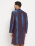Men's Blue Zari Weaved Kurta